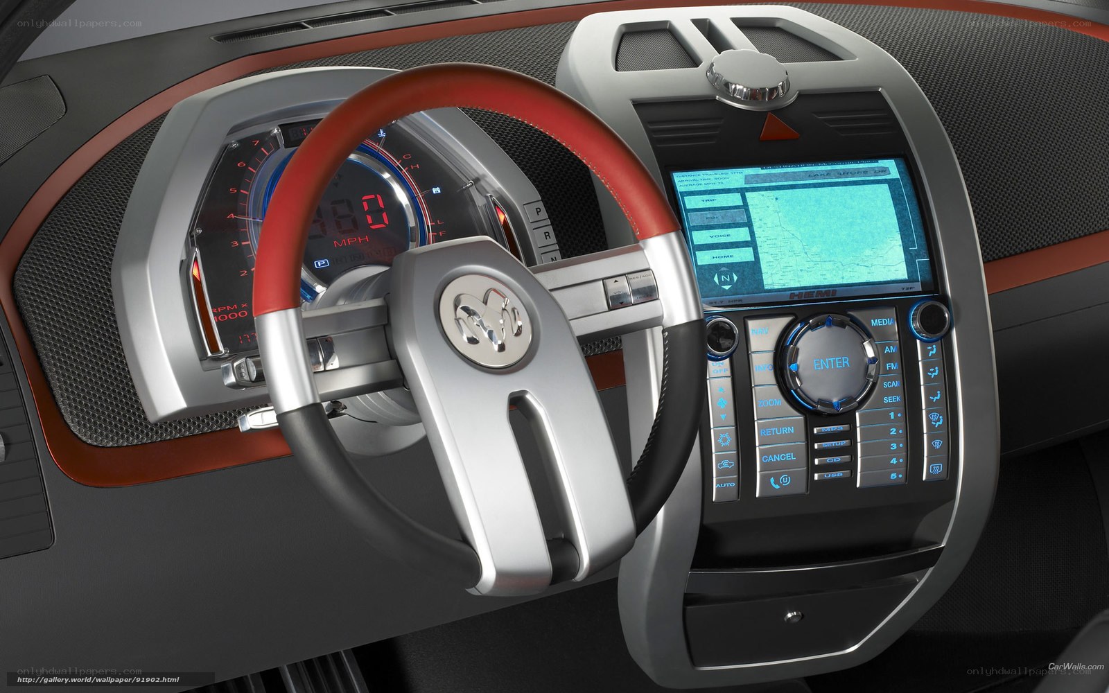 futuristic car dashboard interior