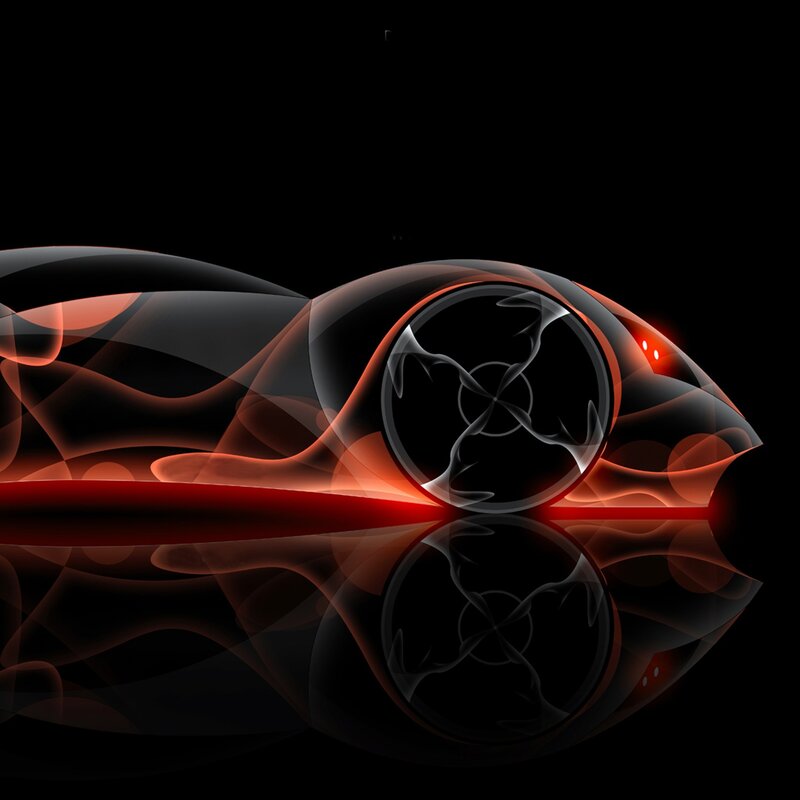 Futuristic Car Design — Black, Dramatic, Digital Art, Wheel