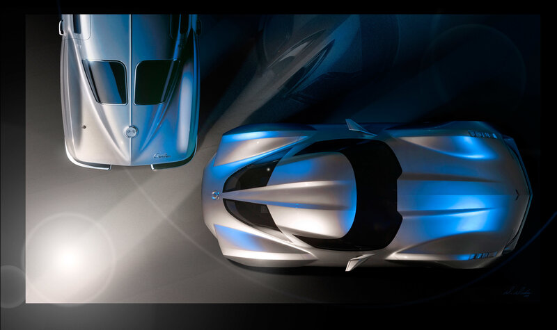Futuristic car design concept
