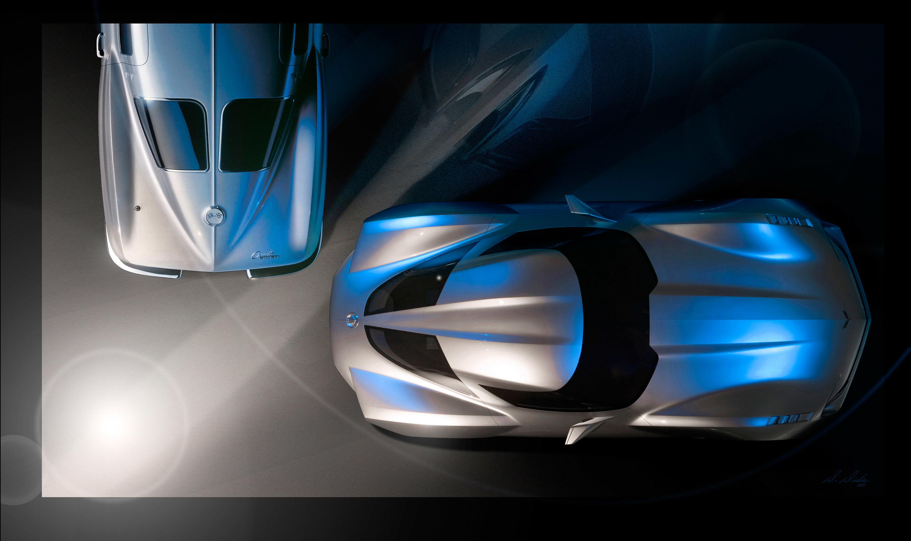 Futuristic car design concept