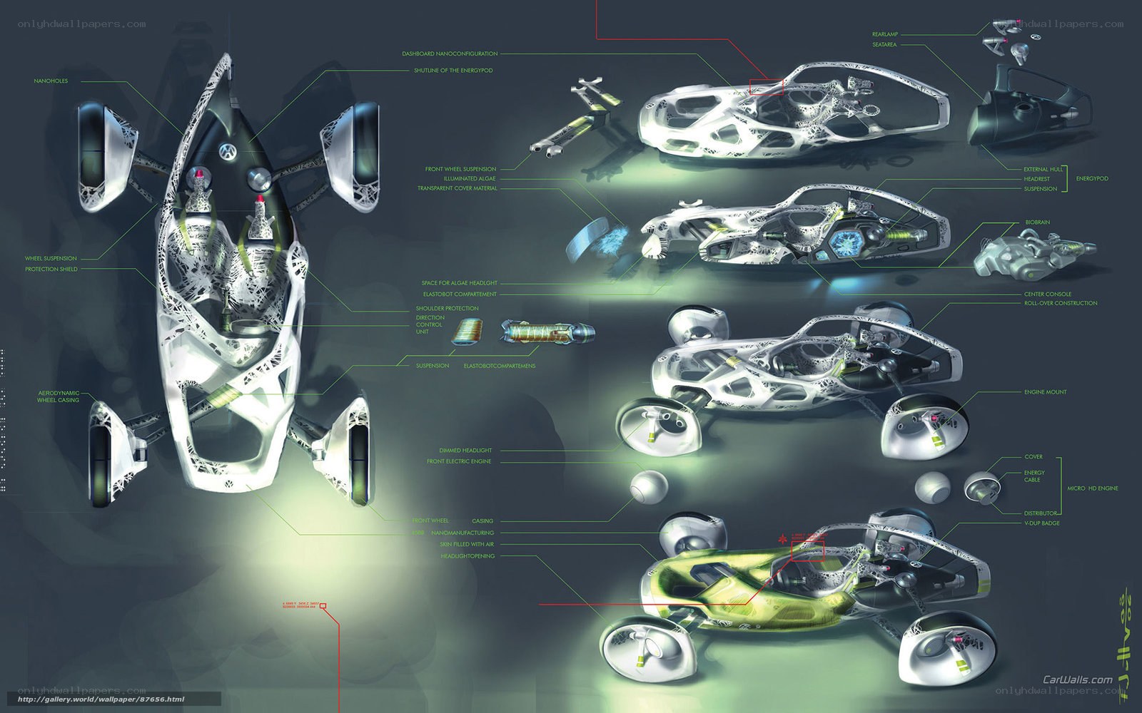 futuristic car design diagram