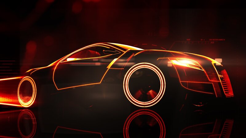Futuristic Car Design — Red