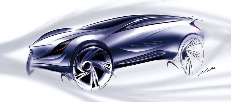 futuristic car design sketch