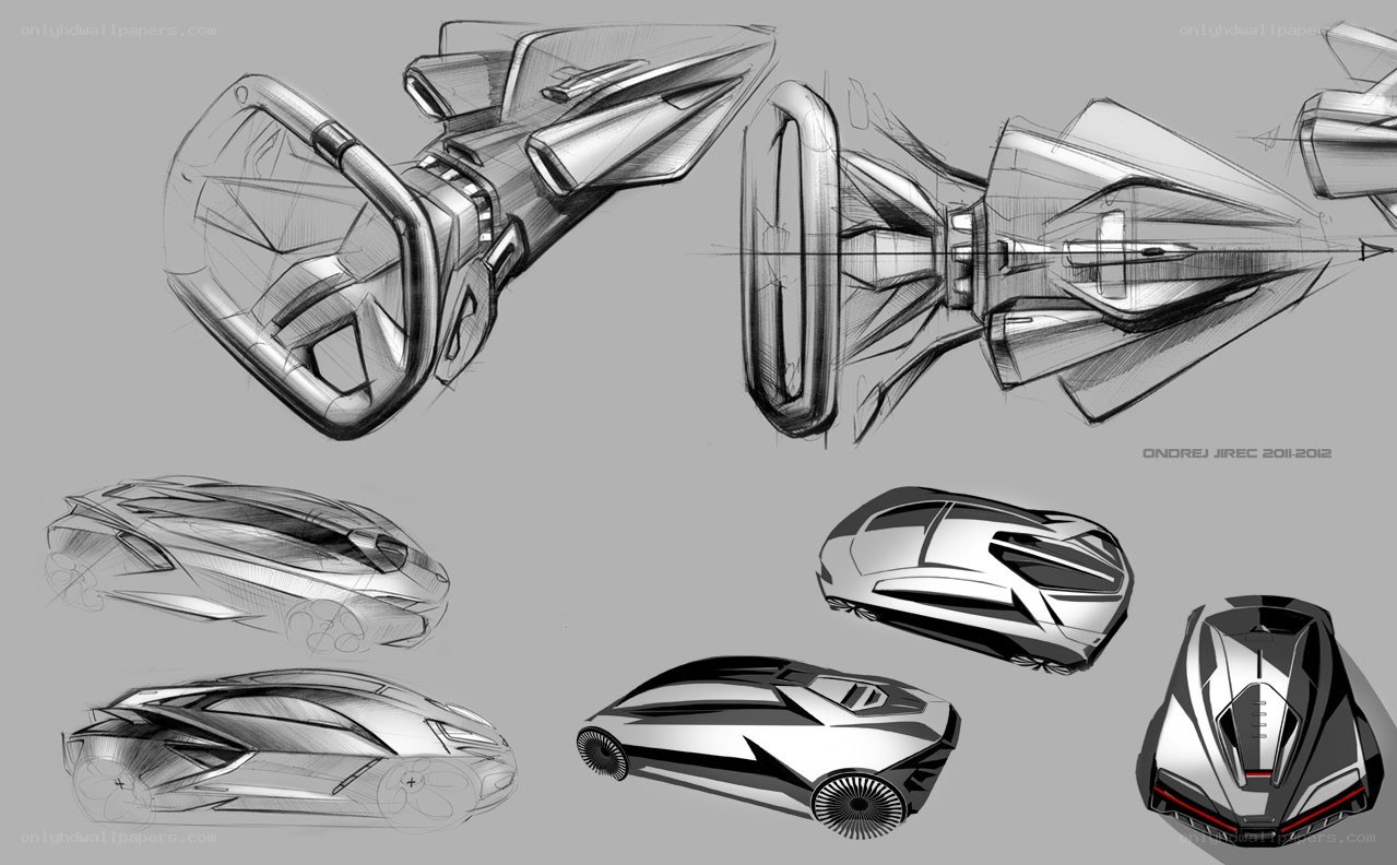futuristic car design sketches