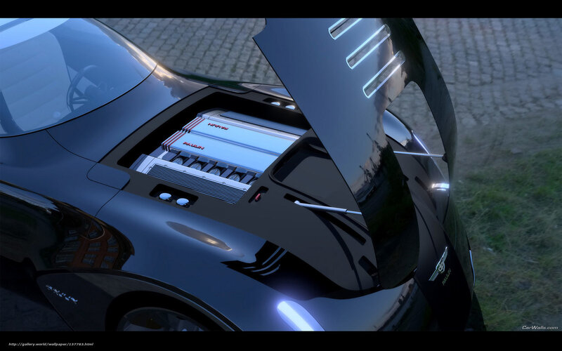 futuristic car engine reveal
