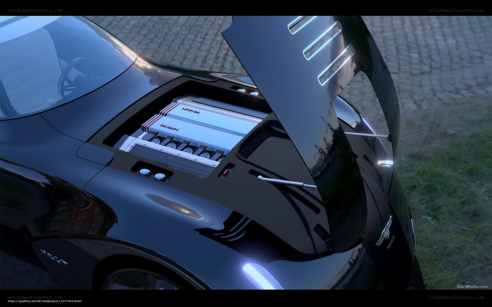 futuristic car engine reveal
