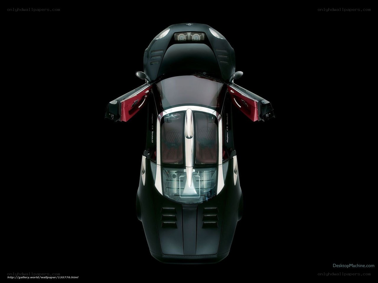 futuristic car from above