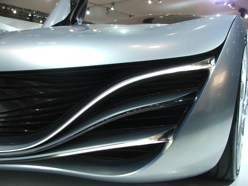 futuristic car front grille