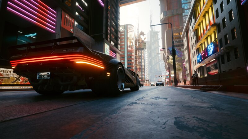 Futuristic Car in City — Black