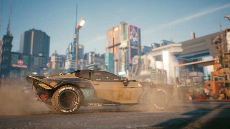 Futuristic Car in City — Brown