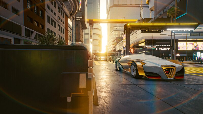Futuristic Car in City — Gray