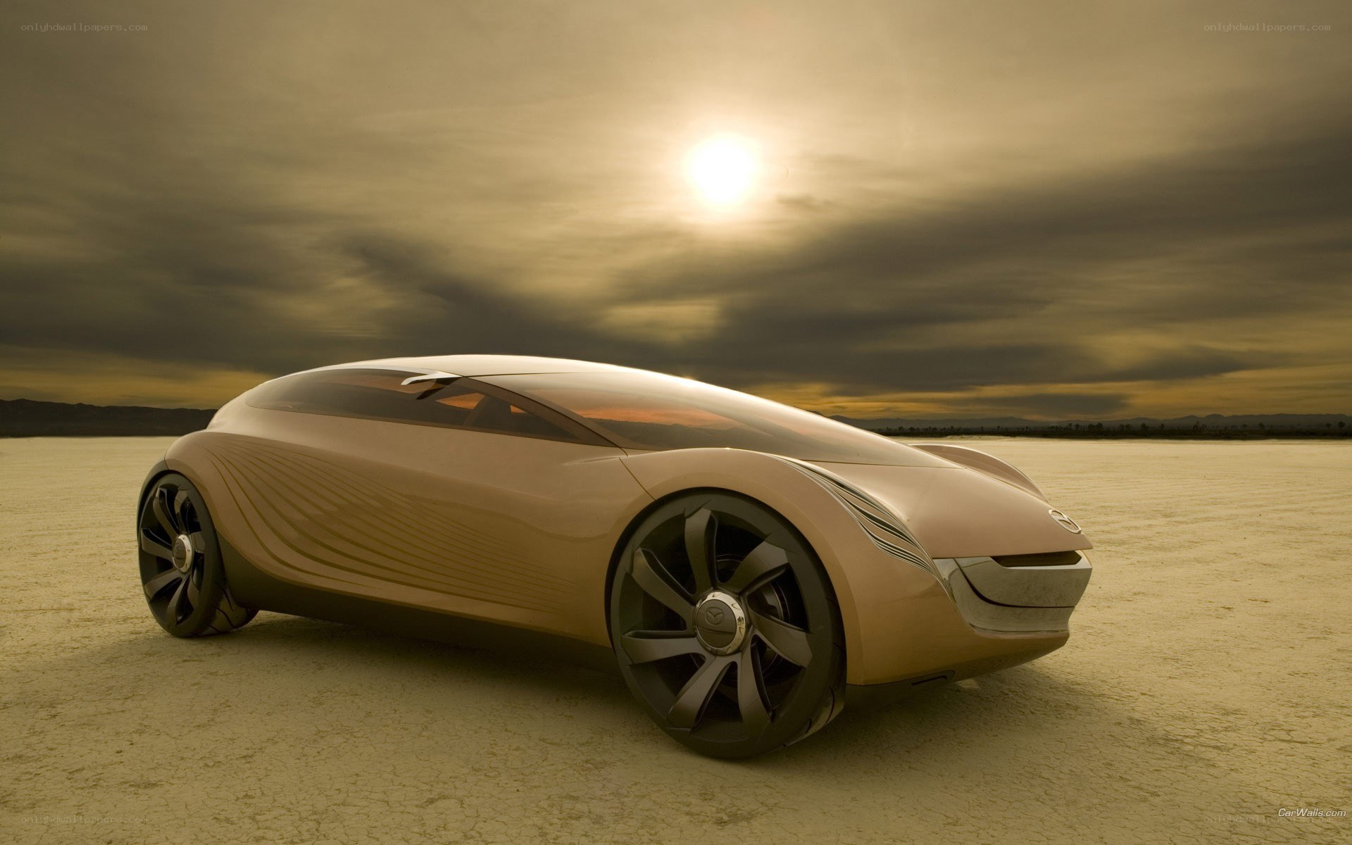 Futuristic car in desert