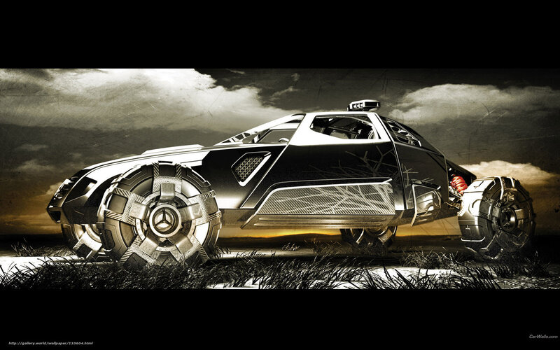Futuristic Car in Field