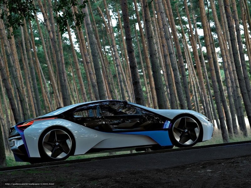 futuristic car in forest