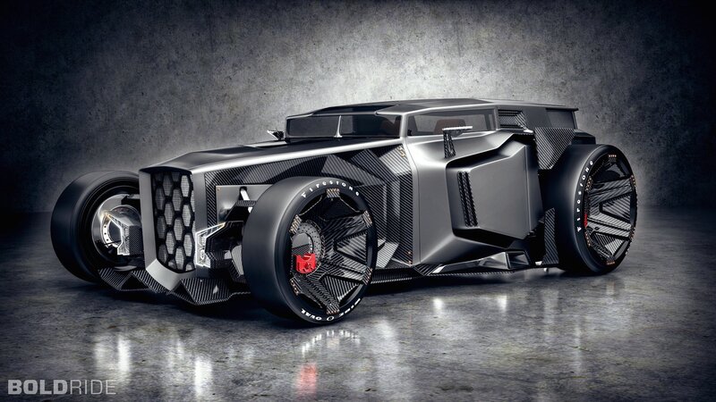 Futuristic Car in Garage — Black