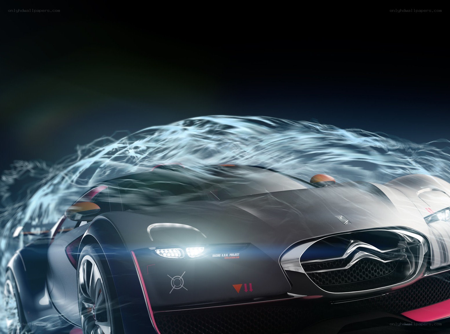 futuristic car in motion