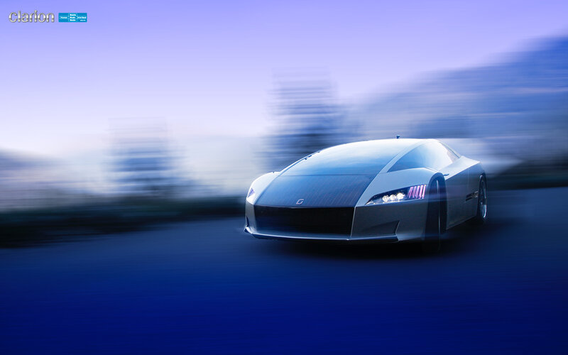 Futuristic car in motion