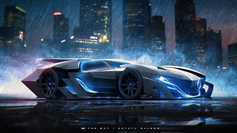 Futuristic Car in Rain