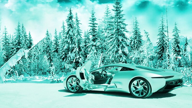 Futuristic Car in Snow