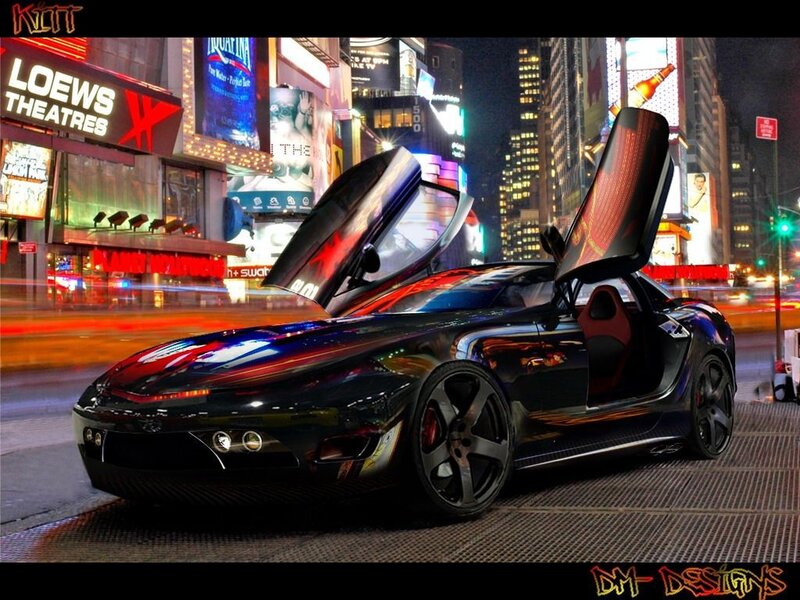 futuristic car in times square
