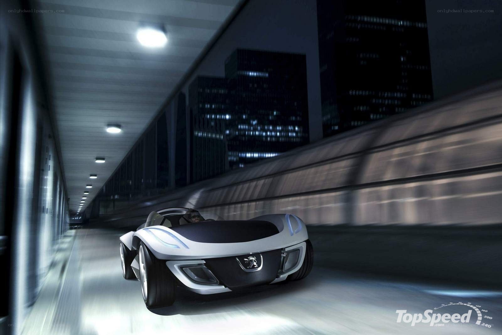 futuristic car in tunnel