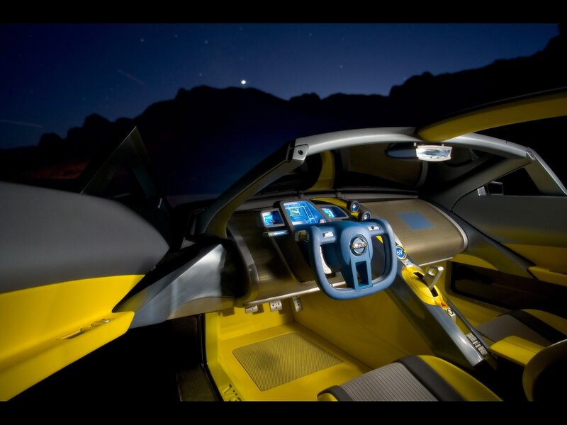 futuristic car interior at night