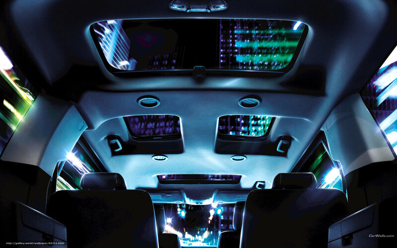futuristic car interior at night