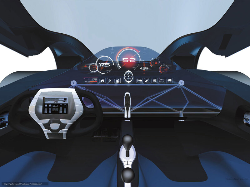 Futuristic Car Interior — Black, 3d Render
