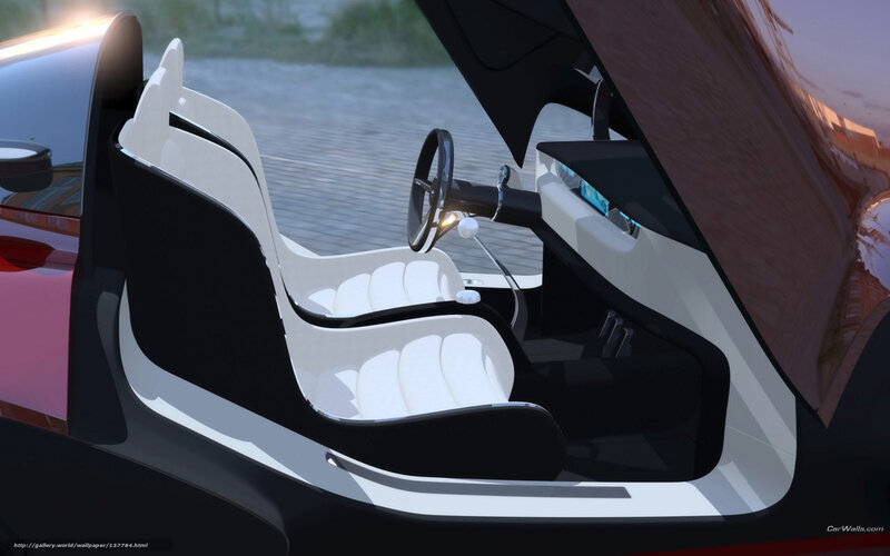 Futuristic Car Interior — Black, Modern, Sunset