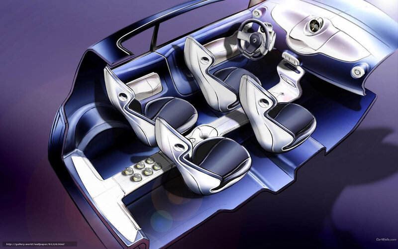 Futuristic Car Interior — Blue