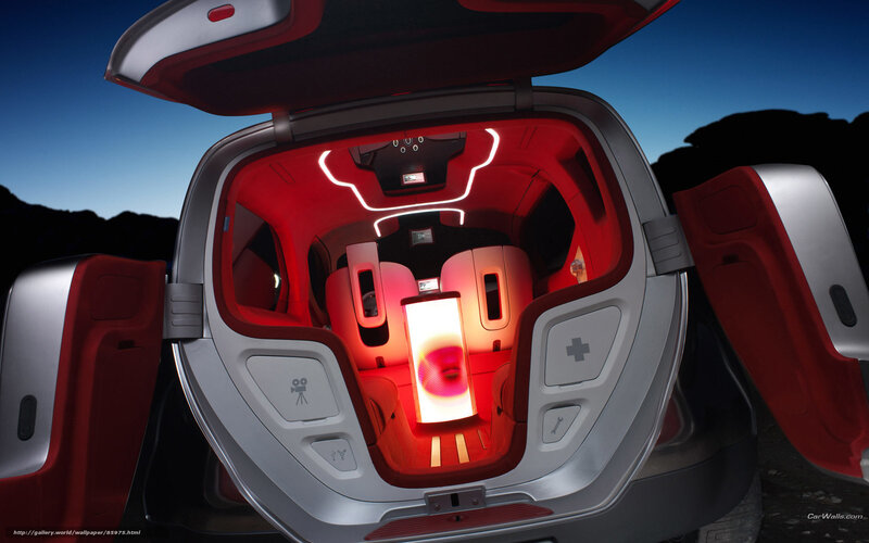 Futuristic Car Interior — Red