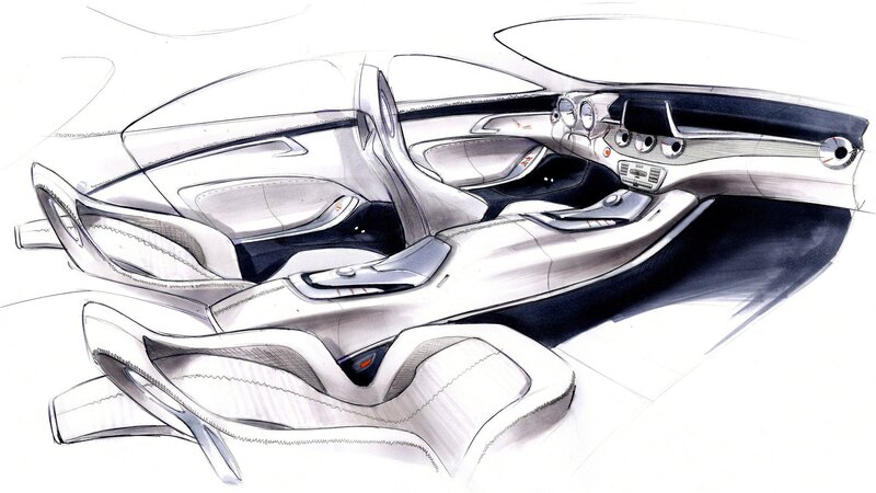futuristic car interior sketch