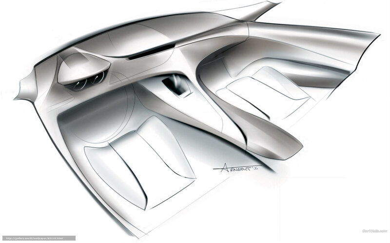 futuristic car interior sketch