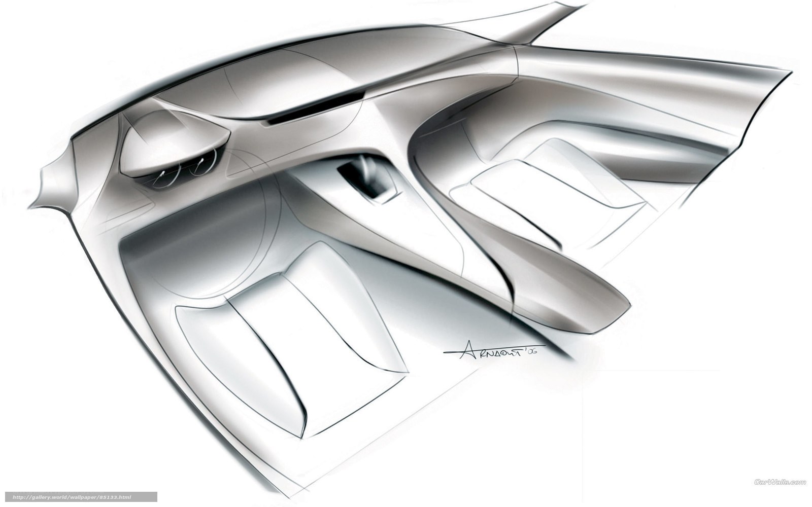futuristic car interior sketch