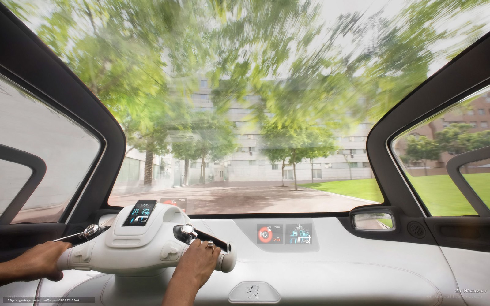 futuristic car interior view