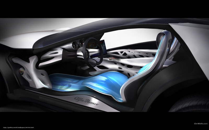 Futuristic Car Interior — White