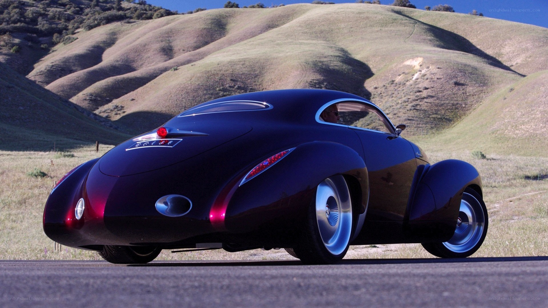 futuristic car on a road