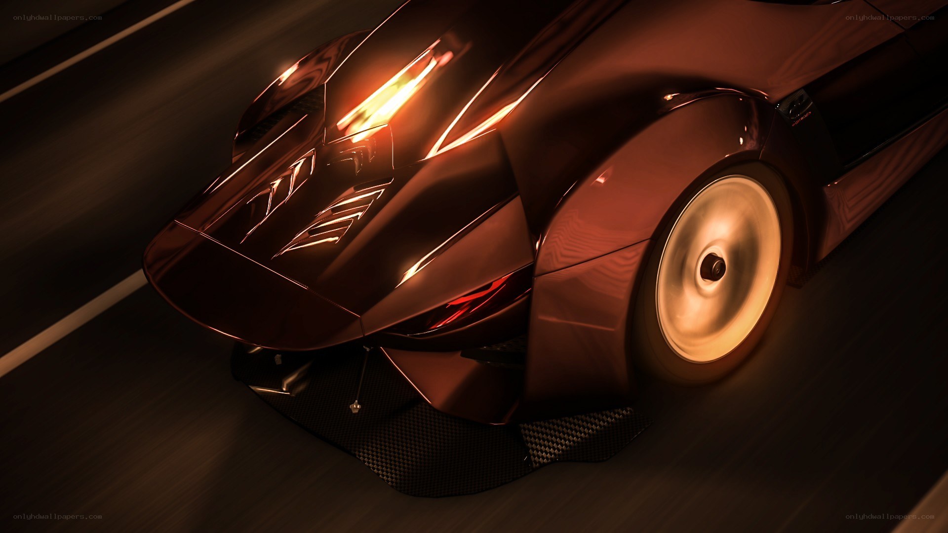 futuristic car on a road
