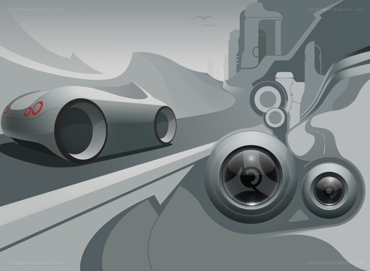 futuristic car on a road