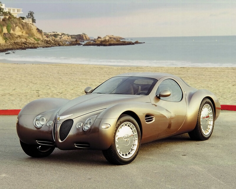 futuristic car on beach