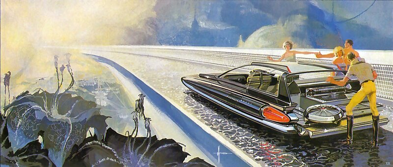 Futuristic Car on Bridge — Black