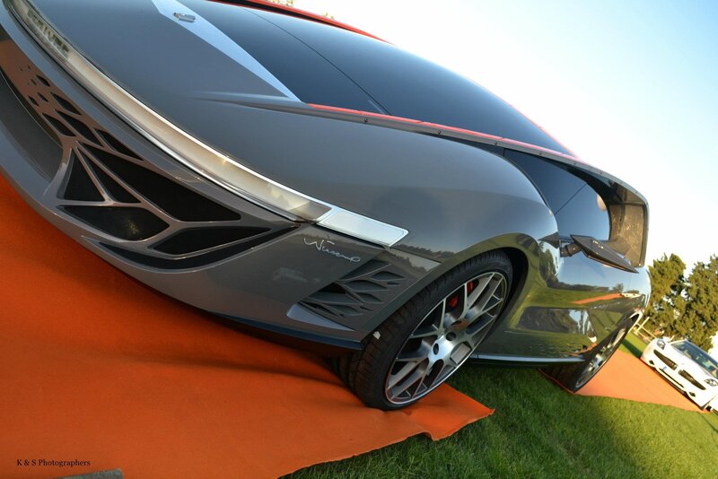 futuristic car on display