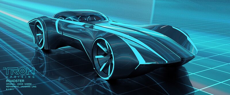 Futuristic Car on Grid