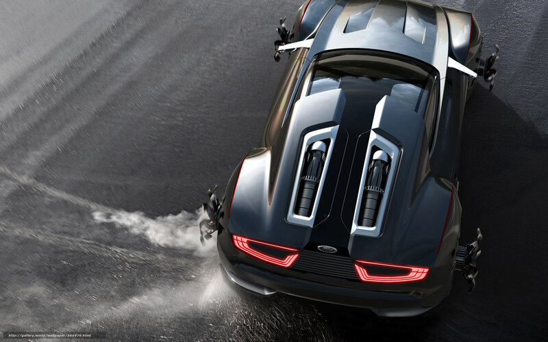 Futuristic Car on Road — Black