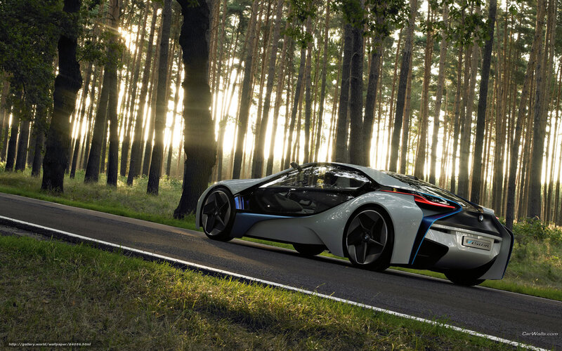 Futuristic Car on Road — Silver