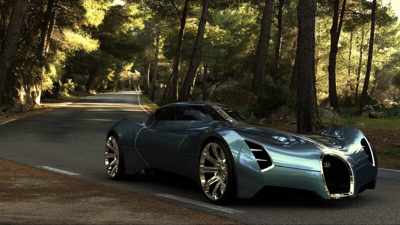 Futuristic Car on Road
