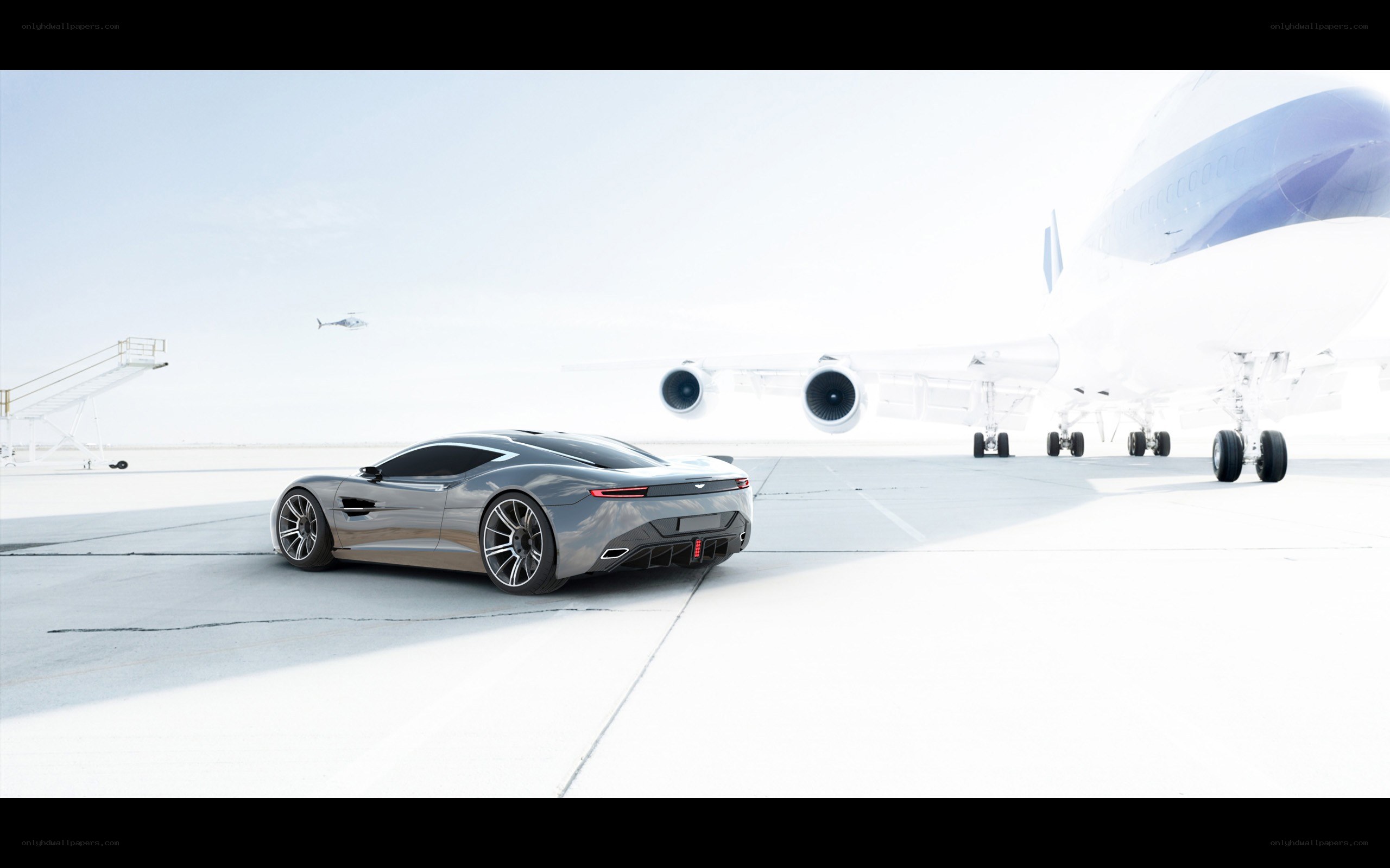 futuristic car on tarmac