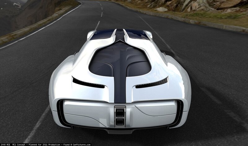 futuristic car on winding road