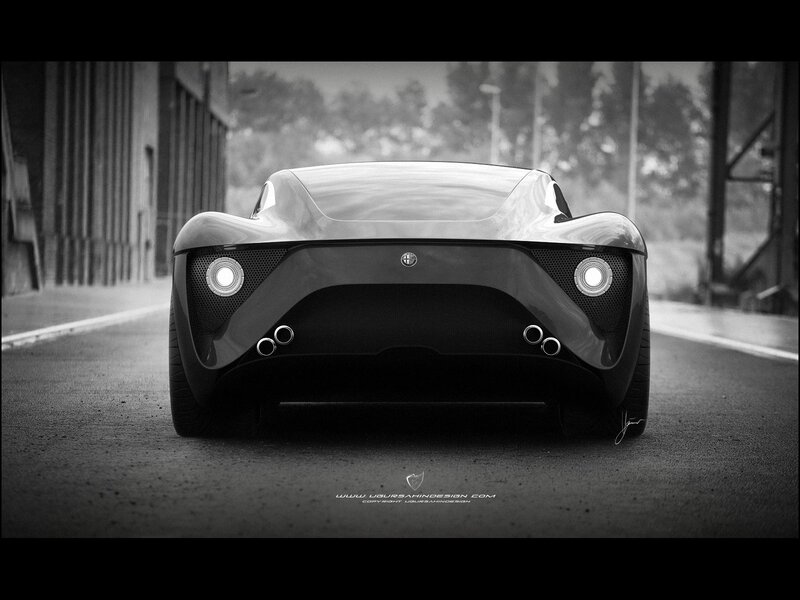 futuristic car rear view
