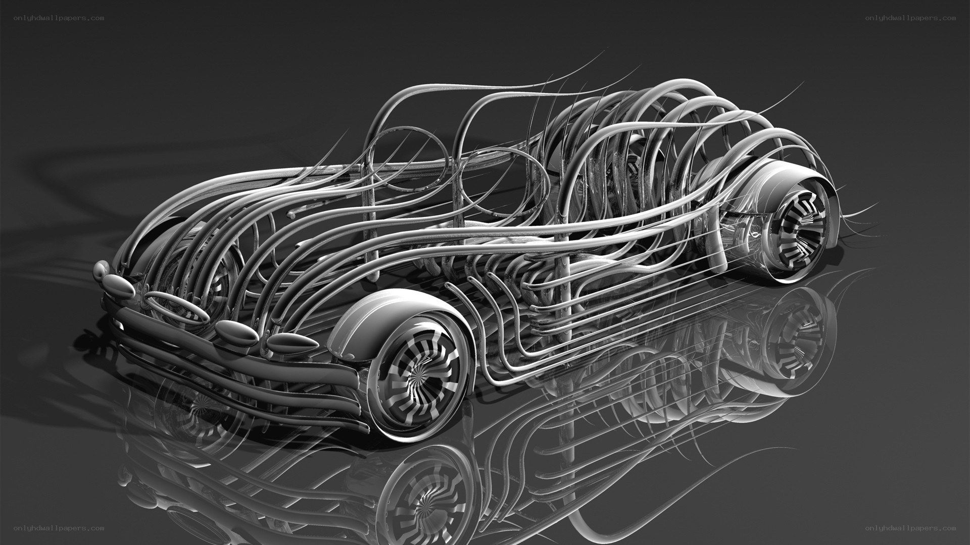 futuristic car sculpture